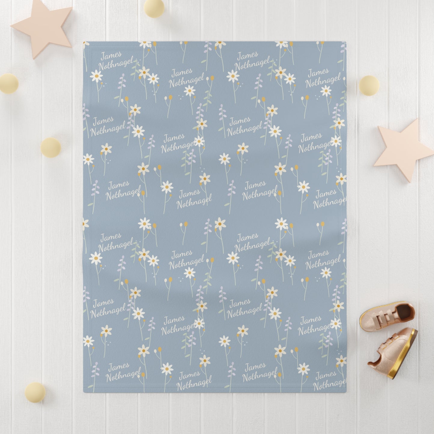 Soft Fleece Baby Blanket (Meadow Blue)