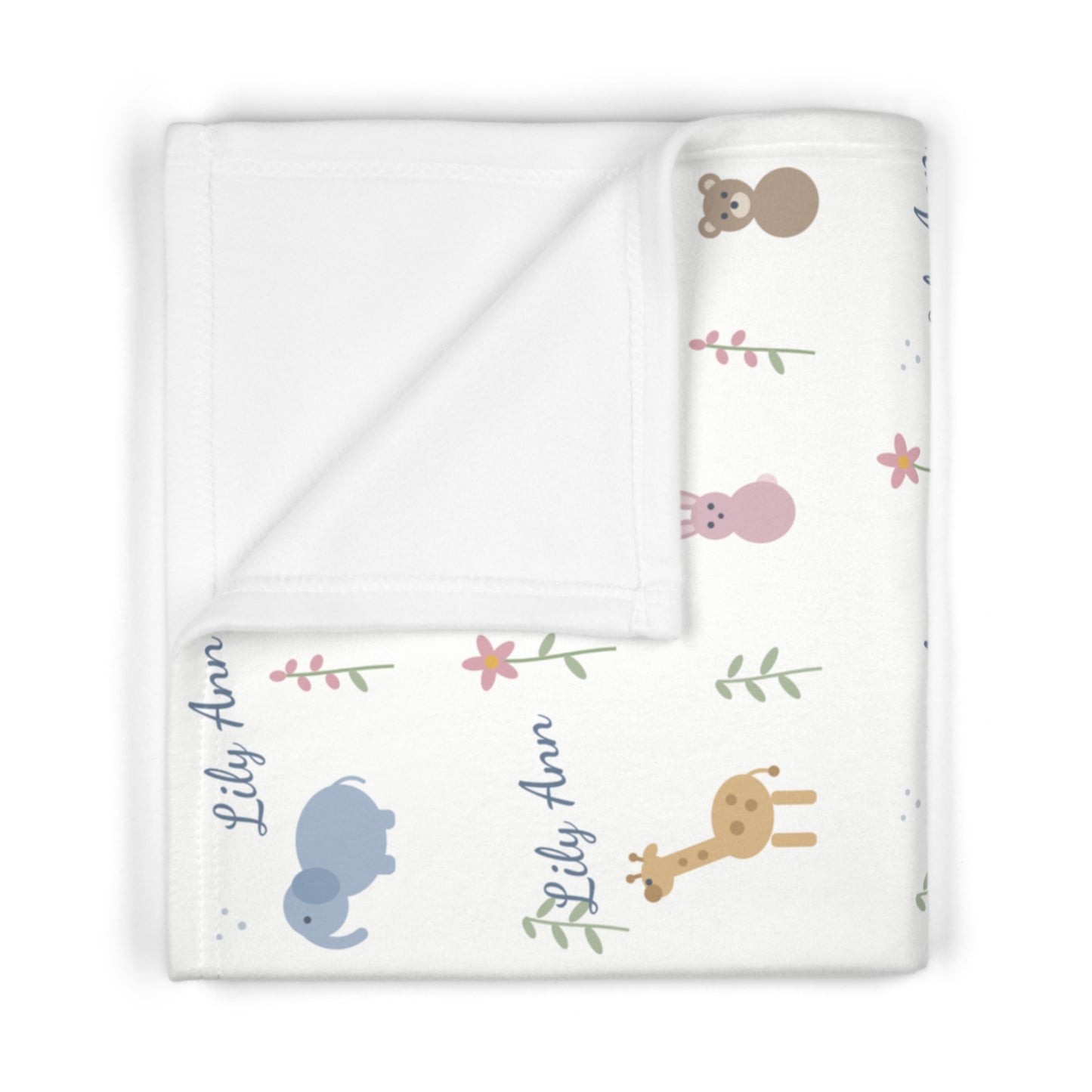 Soft Fleece Baby Blanket (white safari)