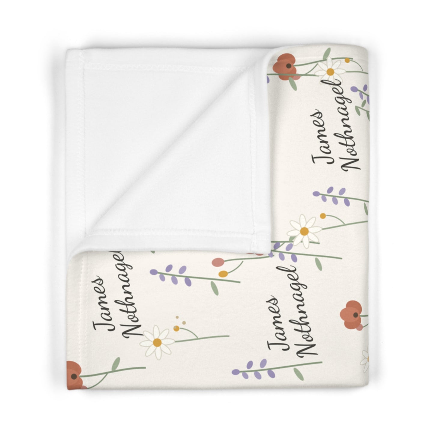 Soft Fleece Baby Blanket (Wildflower Cream)