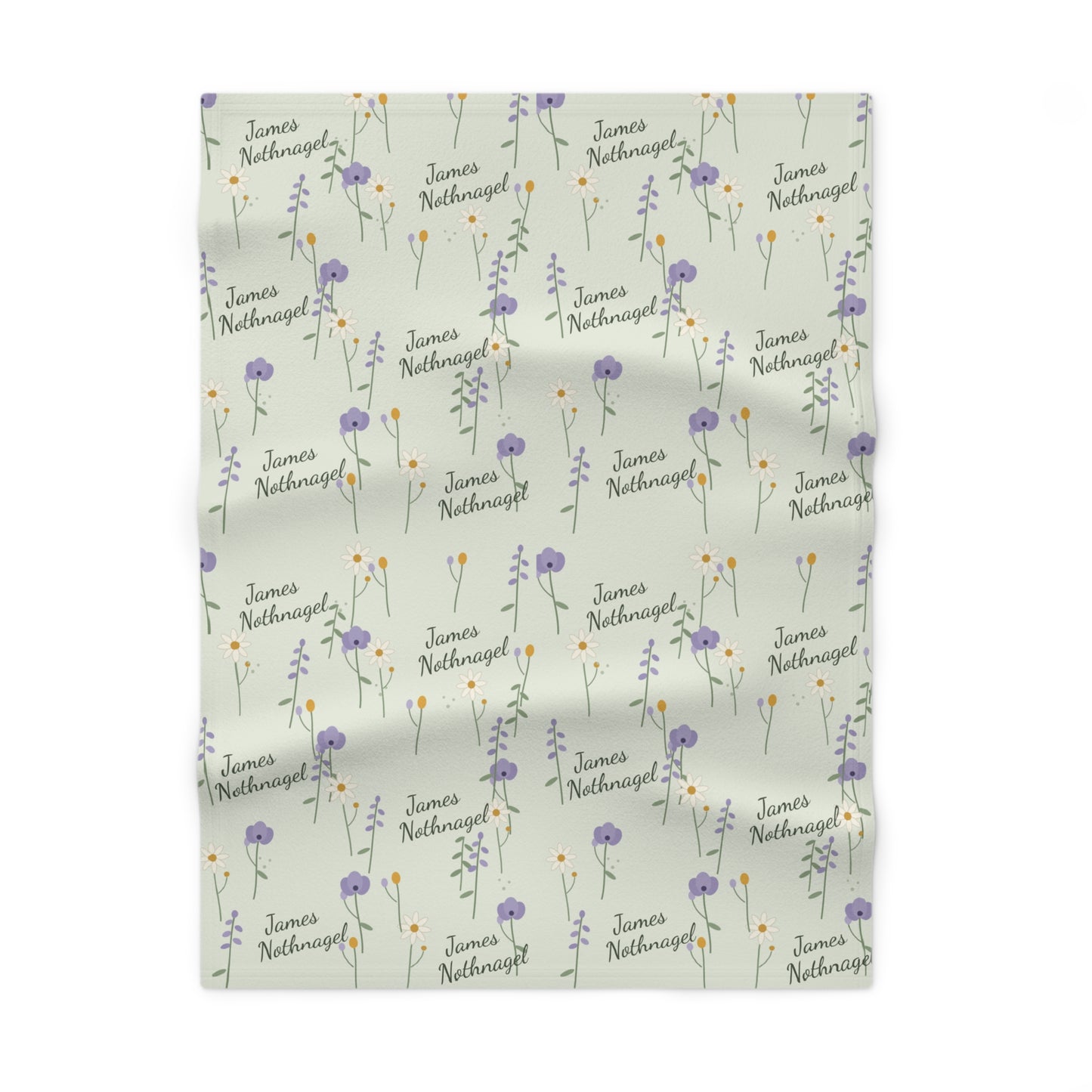 Soft Fleece Baby Blanket (Daisy Sage)