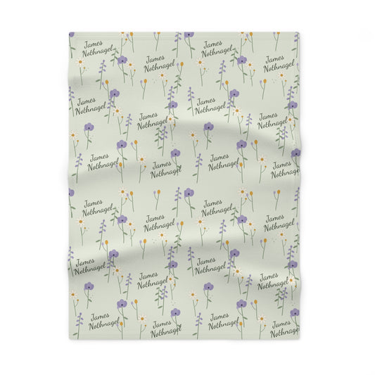 Soft Fleece Baby Blanket (Daisy Sage)