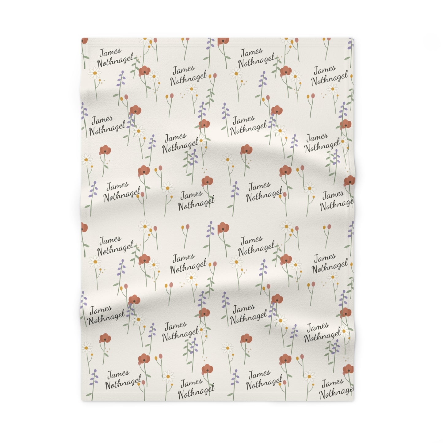 Soft Fleece Baby Blanket (Wildflower Cream)