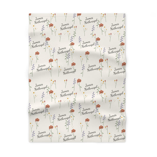 Soft Fleece Baby Blanket (Wildflower Cream)