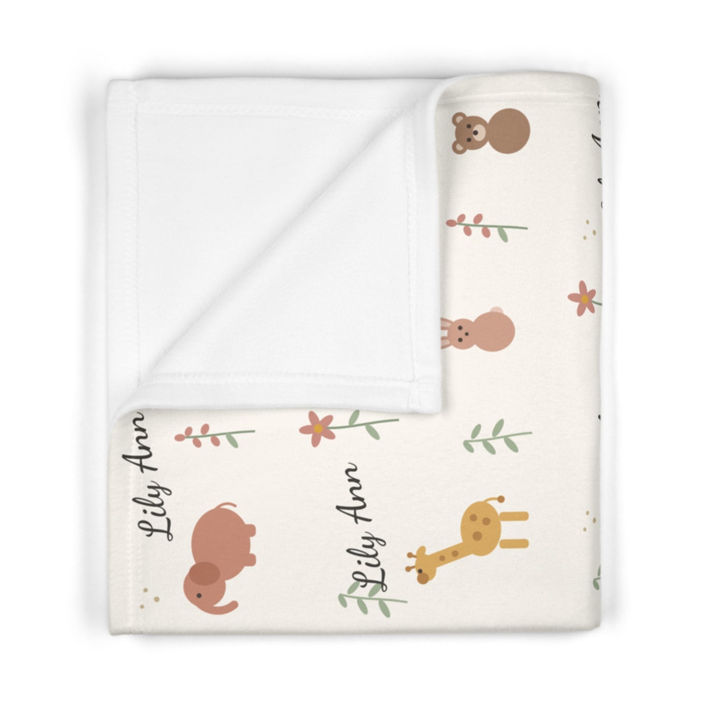 Soft Fleece Baby Blanket (Cream Safari)