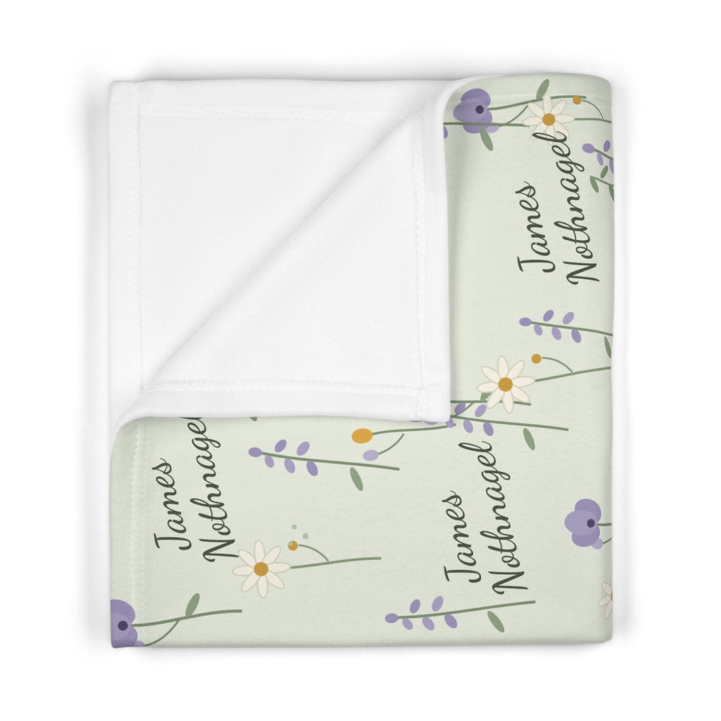 Soft Fleece Baby Blanket (Daisy Sage)