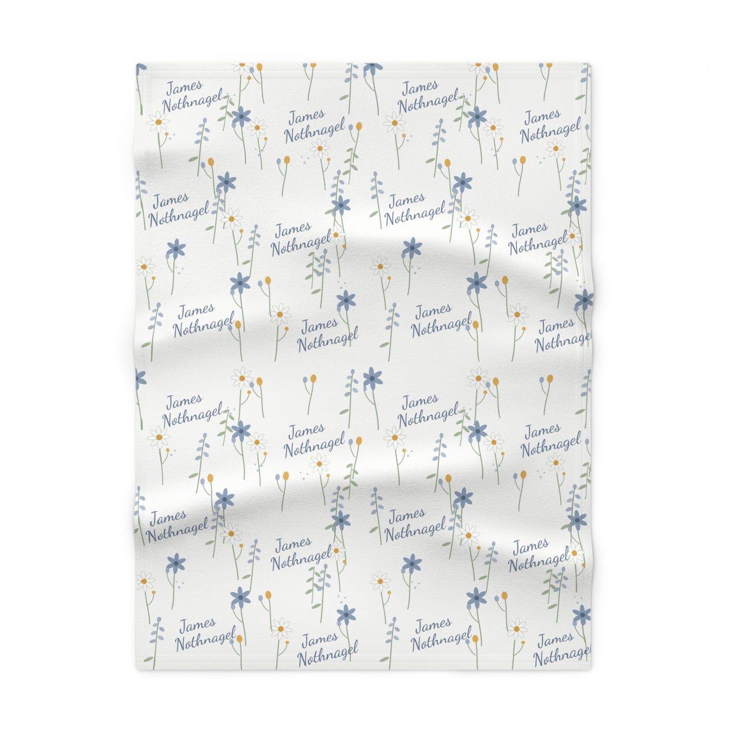 Soft Fleece Baby Blanket (Cornflower White)