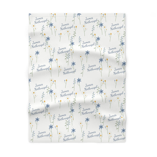 Soft Fleece Baby Blanket (Cornflower White)