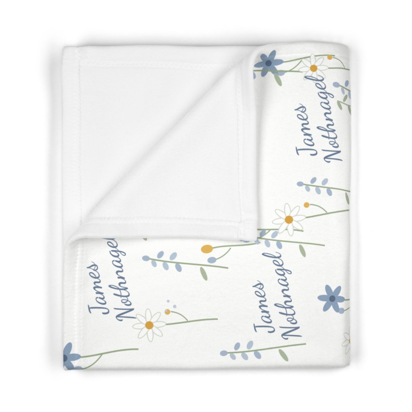 Soft Fleece Baby Blanket (Cornflower White)