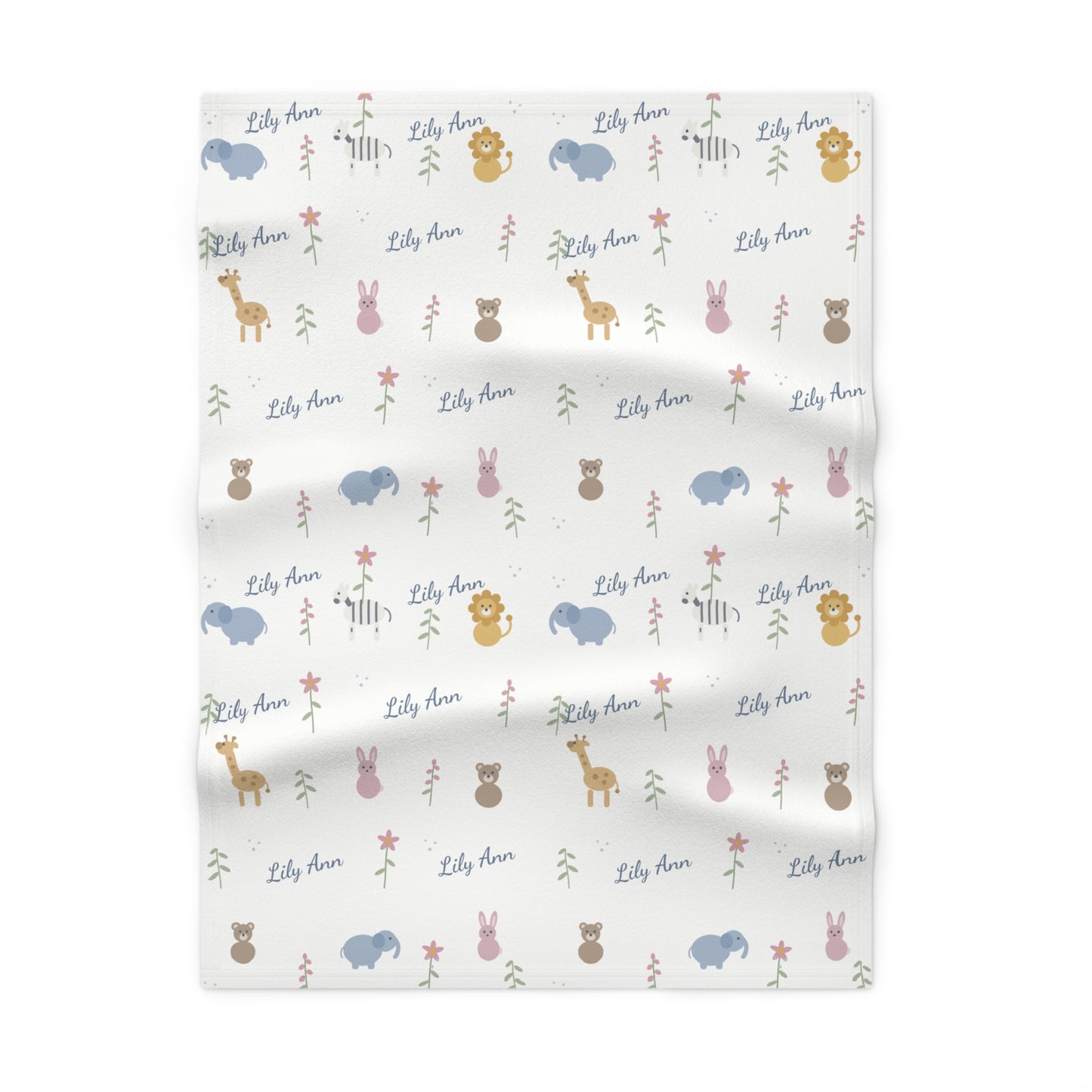 Soft Fleece Baby Blanket (white safari)