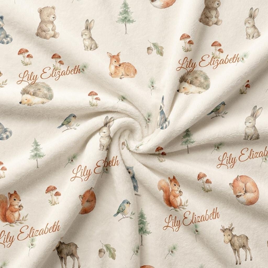 Woodland forest name blanket - view 9