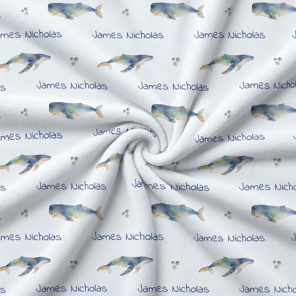 Whale rows name blanket - view 8