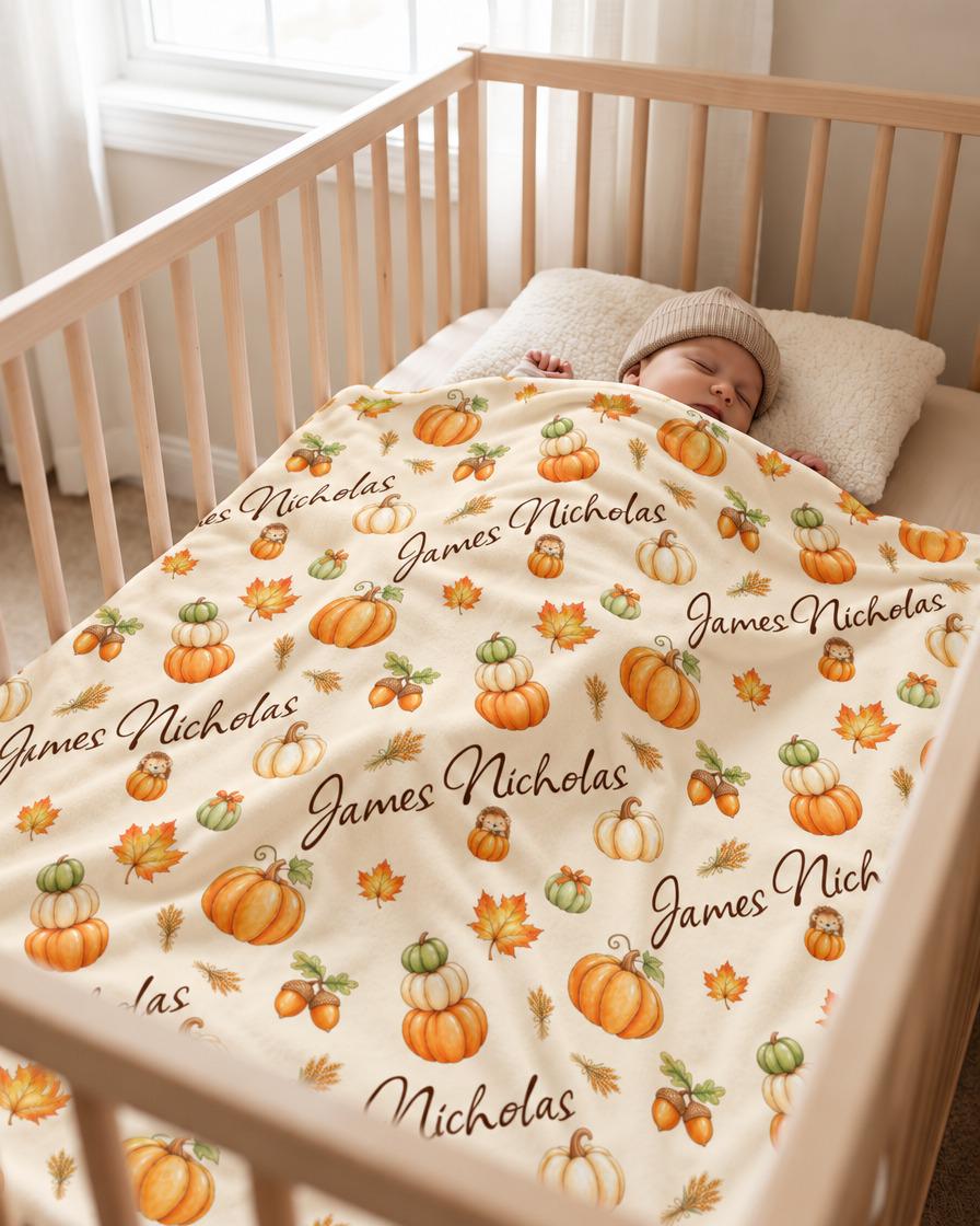 Pumpkin name blanket - view 7