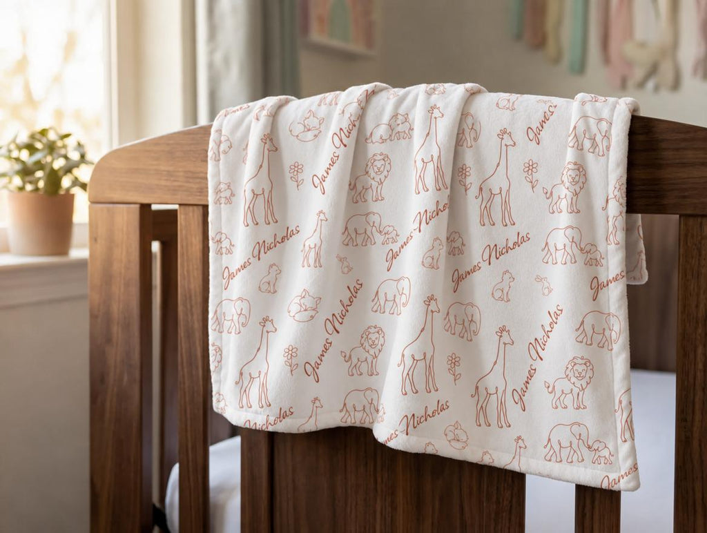 Line art animal name blanket - view 10