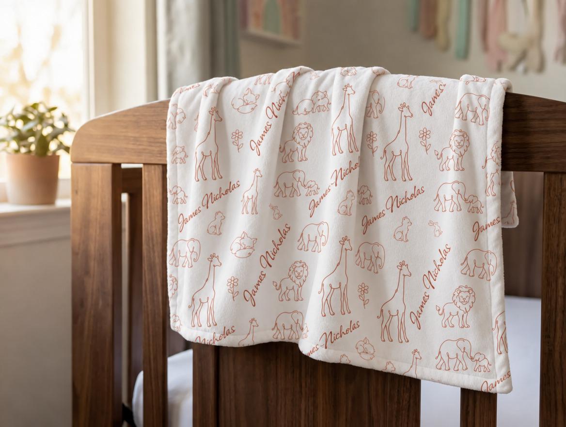 Line art animal name blanket - view 10