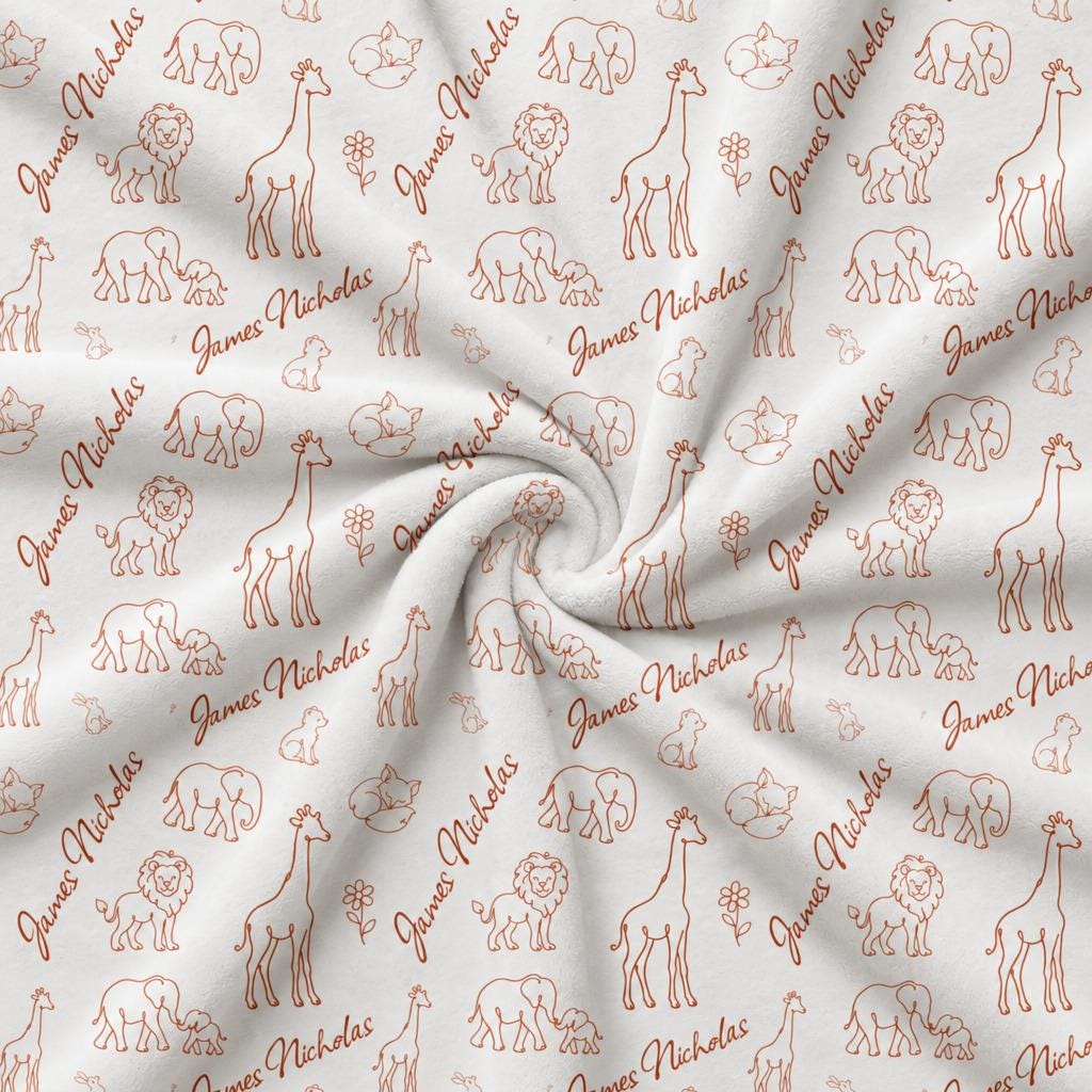 Line art animal name blanket - view 9