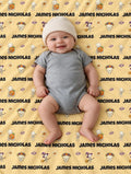 Personalized Halloween skeleton baby blanket with custom name