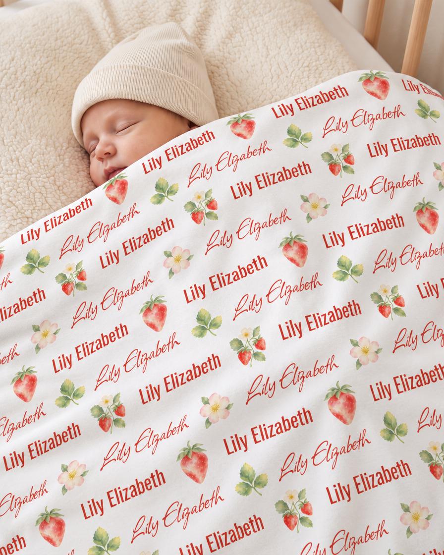 Strawberry name blanket - view 5