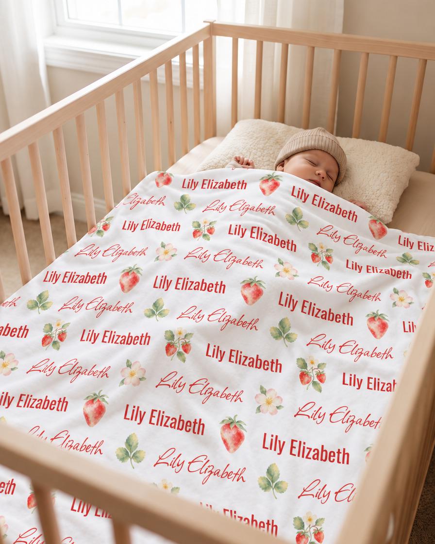 Strawberry name blanket - view 8