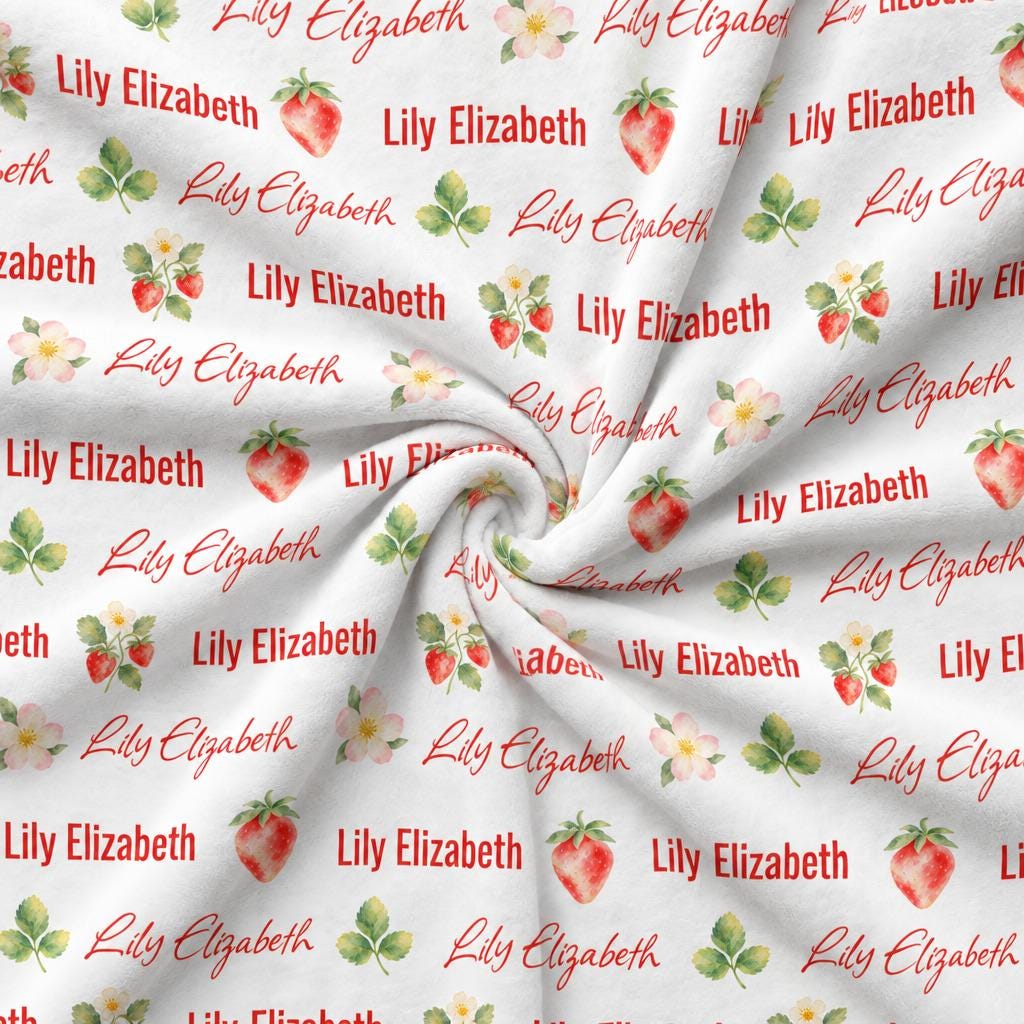 Strawberry name blanket - view 9