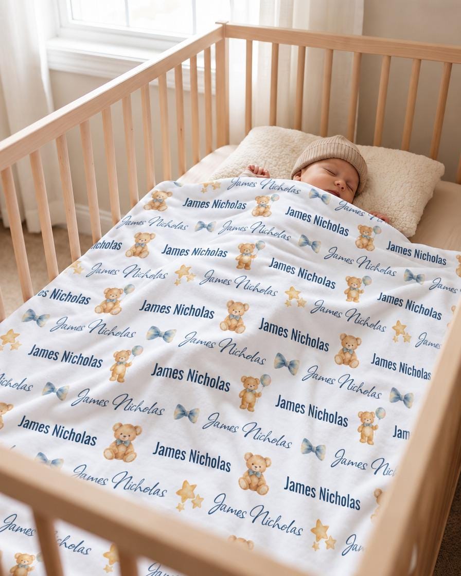Teddy bear name blanket - view 7