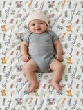 Personalized safari animal baby blanket with custom name