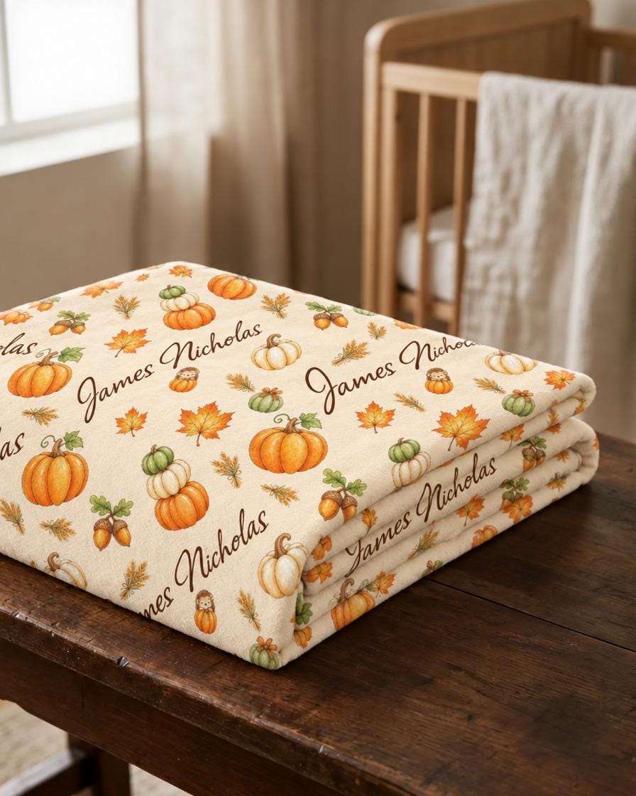 Pumpkin name blanket - view 3