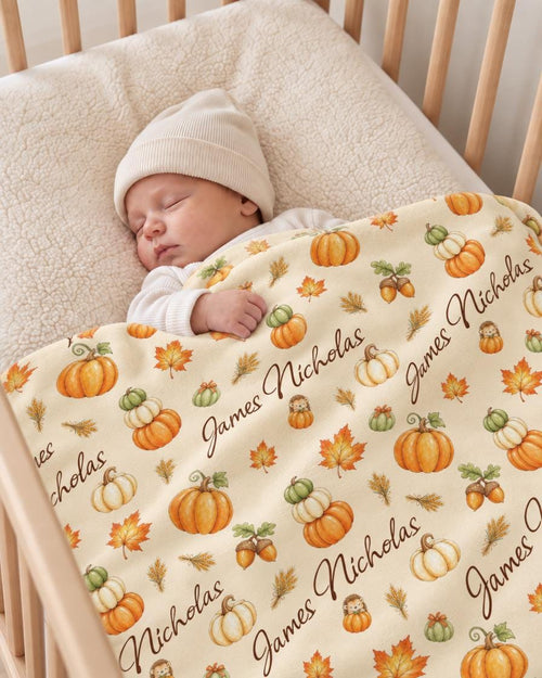 Pumpkin name blanket - view 2