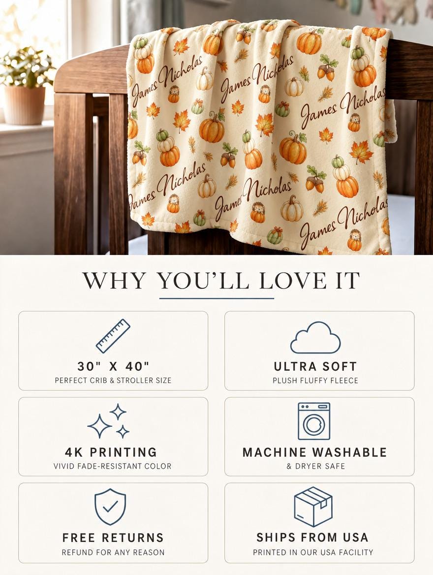 Pumpkin name blanket - view 4