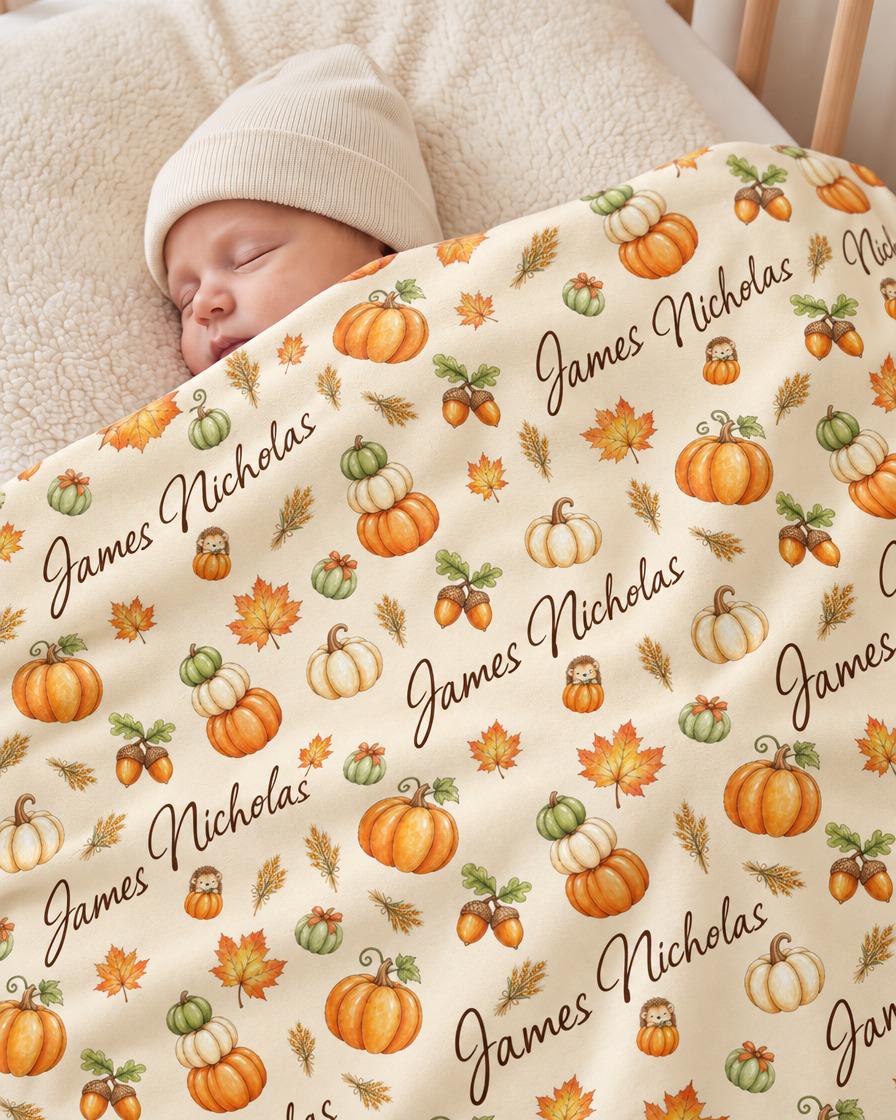 Pumpkin name blanket - view 5