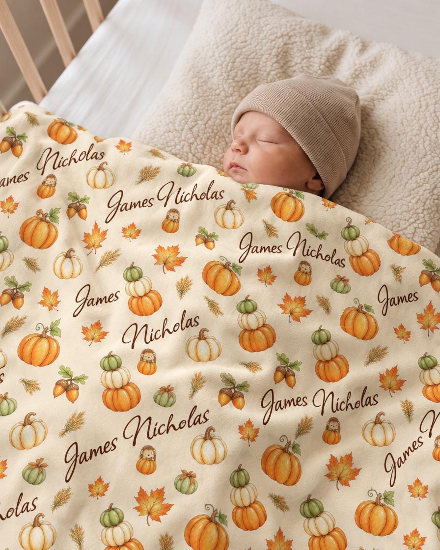 Pumpkin name blanket - view 6