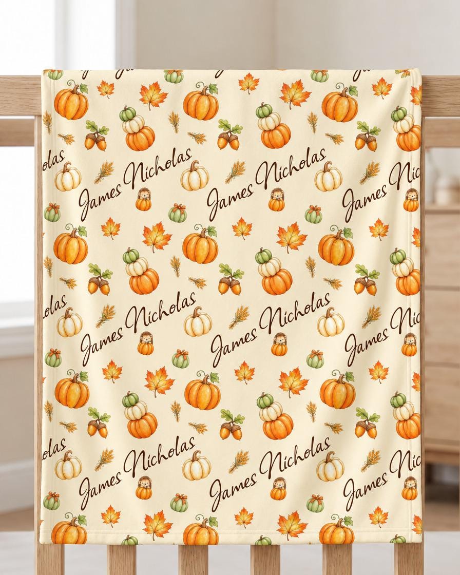 Pumpkin name blanket - view 8