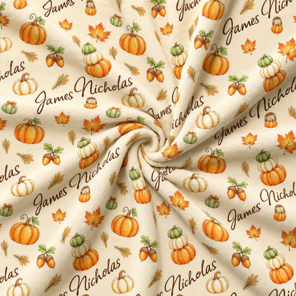 Pumpkin name blanket - view 9