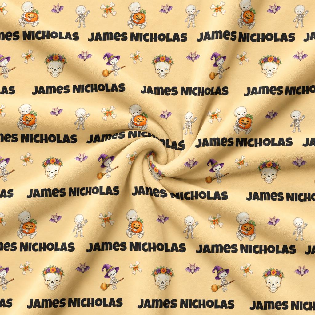 Halloween skeleton name blanket - view 9