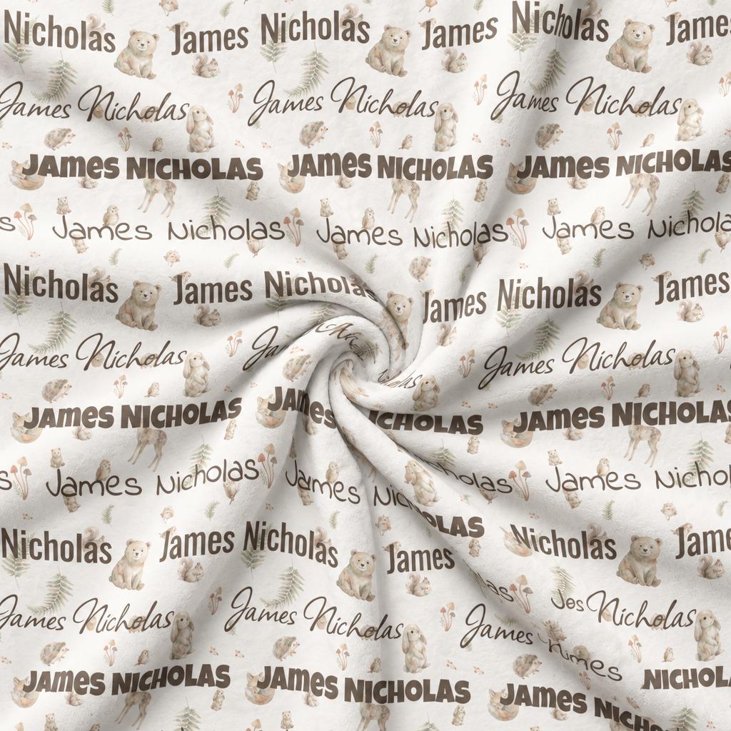 Woodland friends name blanket - view 9