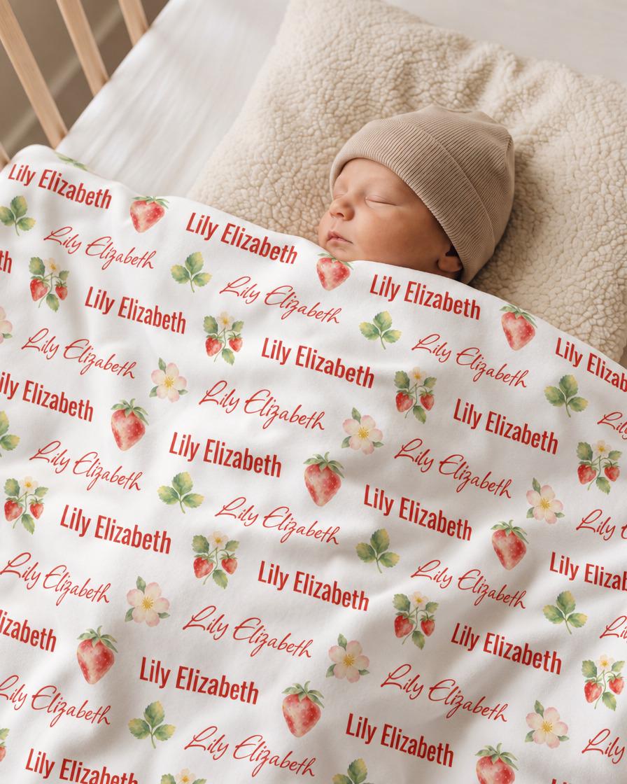 Strawberry name blanket - view 6