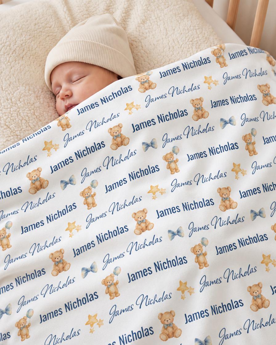 Teddy bear name blanket - view 5