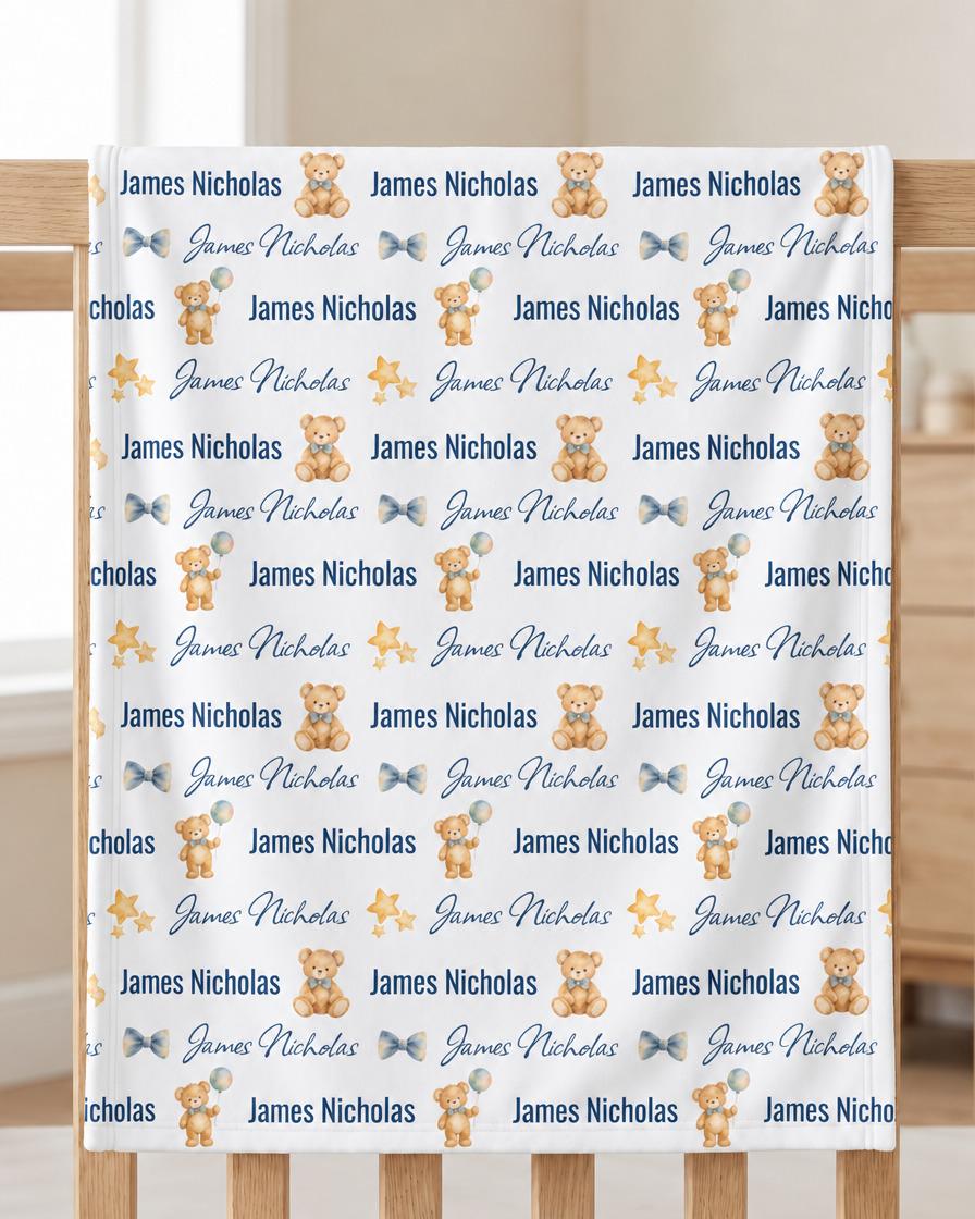 Teddy bear name blanket - view 8